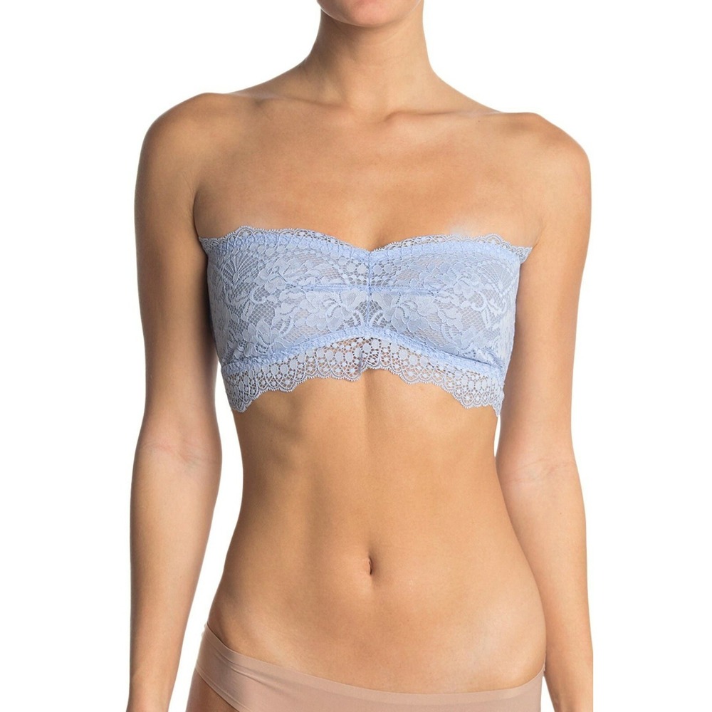 Free People Light Blue Lace Strapless Bralette